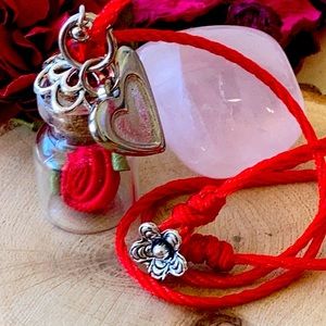 Rose 🌹In the bottle necklace Handmade